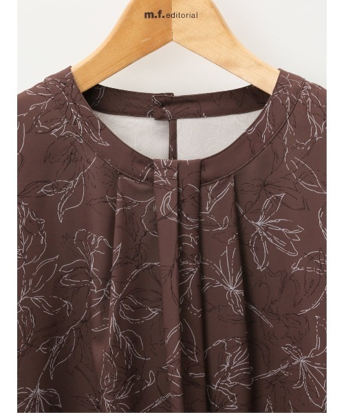 m.f.editorial（エムエフエディトリアル）の「m.f.エディトリアル レディース ボウタイ風 クルー半袖プルオーバーブラウス（シャツ/ブラウス・レディース・ブラック/ダークウッド/ホワイト・MEDIUM/LARGE）」の22枚目の写真