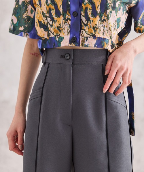 ラインデザインパンツ-ウォッシャブル-