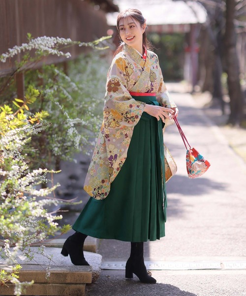 Ulysses(ユリシス)の「大正ロマンなデザイン。袴7点セット 和風花柄 緑色(着物・レディース・グリーン・F)」の11枚目の写真