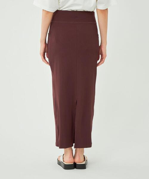 green label relaxing（グリーンレーベルリラクシング）の「＜LAND＆WATER＞リブ タイト スカート -UVカット・マシンウォッシャブル-（スカート・レディース・ブラック/ブラウン・FREE）」の8枚目の写真