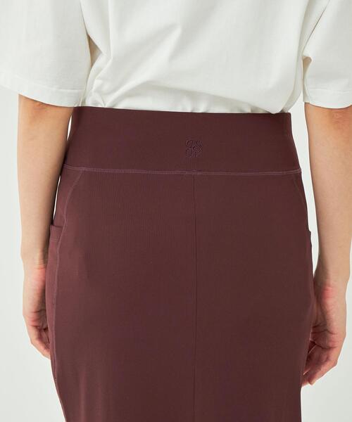 green label relaxing（グリーンレーベルリラクシング）の「＜LAND＆WATER＞リブ タイト スカート -UVカット・マシンウォッシャブル-（スカート・レディース・ブラック/ブラウン・FREE）」の10枚目の写真