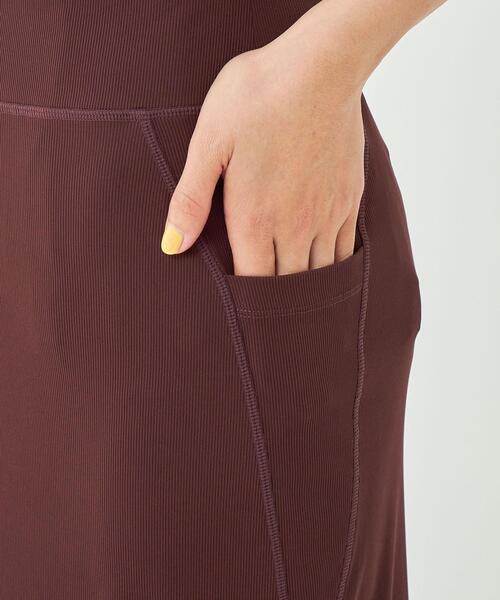green label relaxing（グリーンレーベルリラクシング）の「＜LAND＆WATER＞リブ タイト スカート -UVカット・マシンウォッシャブル-（スカート・レディース・ブラック/ブラウン・FREE）」の11枚目の写真