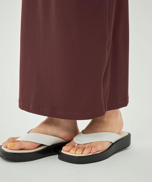 green label relaxing（グリーンレーベルリラクシング）の「＜LAND＆WATER＞リブ タイト スカート -UVカット・マシンウォッシャブル-（スカート・レディース・ブラック/ブラウン・FREE）」の12枚目の写真