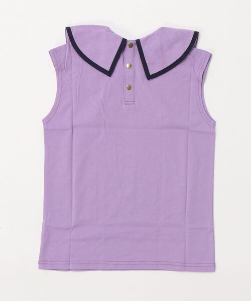maarook（マルーク）の「天竺・モノトーンボーダーリボンタイTシャツ（Tシャツ/カットソー・キッズ・パープル/ホワイト・150cm/140cm/160cm）」の3枚目の写真