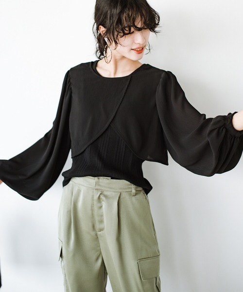 haco!（ハコ）の「前後２WAY！着るだけで二の腕カバーとオシャレ完成の万能アームボレロ（カーディガン/ボレロ・レディース・ブラック/オフホワイト・SMALL/MEDIUM/LARGE/X-LARGE）」の20枚目の写真