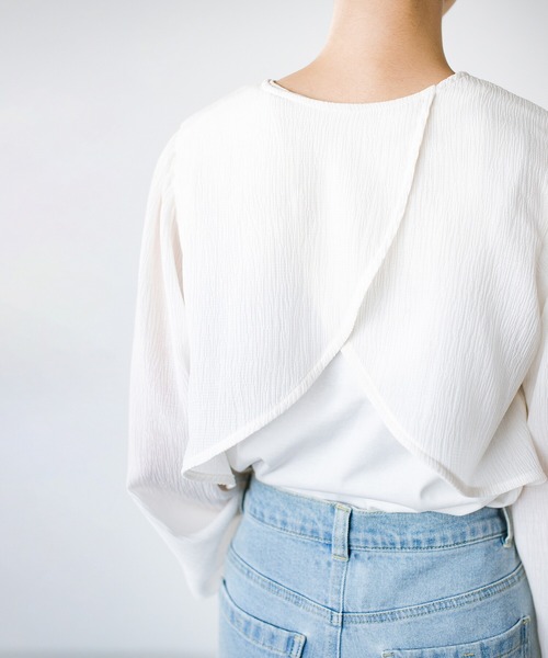 haco!（ハコ）の「前後２WAY！着るだけで二の腕カバーとオシャレ完成の万能アームボレロ（カーディガン/ボレロ・レディース・ブラック/オフホワイト・SMALL/MEDIUM/LARGE/X-LARGE）」の17枚目の写真