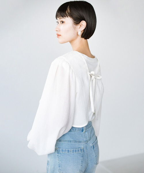 haco!（ハコ）の「前後２WAY！着るだけで二の腕カバーとオシャレ完成の万能アームボレロ（カーディガン/ボレロ・レディース・ブラック/オフホワイト・SMALL/MEDIUM/LARGE/X-LARGE）」の14枚目の写真