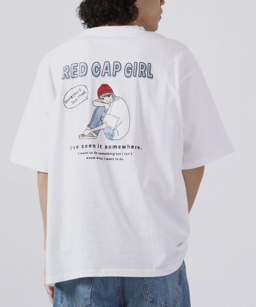Red Cap Girl(レッドキャプガール)の「Red Cap Girl 天竺 バックプリント ビックシルエット 半袖Tシャツ(Tシャツ/カットソー・メンズ・ブラック/ブルー/ホワイト・L/M)」の2枚目の写真