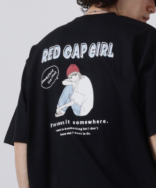 Red Cap Girl(レッドキャプガール)の「Red Cap Girl 天竺 バックプリント ビックシルエット 半袖Tシャツ(Tシャツ/カットソー・メンズ・ブラック/ブルー/ホワイト・L/M)」の3枚目の写真