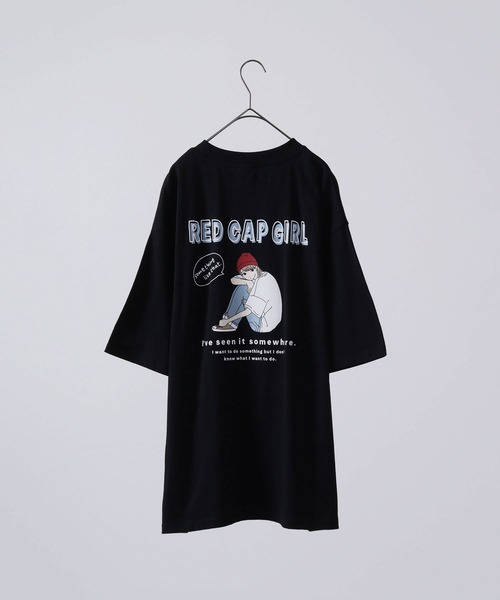 Red Cap Girl(レッドキャプガール)の「Red Cap Girl 天竺 バックプリント ビックシルエット 半袖Tシャツ(Tシャツ/カットソー・メンズ・ブラック/ブルー/ホワイト・L/M)」の18枚目の写真