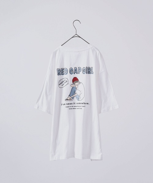 Red Cap Girl(レッドキャプガール)の「Red Cap Girl 天竺 バックプリント ビックシルエット 半袖Tシャツ(Tシャツ/カットソー・メンズ・ブラック/ブルー/ホワイト・L/M)」の16枚目の写真