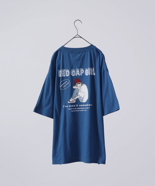 Red Cap Girl(レッドキャプガール)の「Red Cap Girl 天竺 バックプリント ビックシルエット 半袖Tシャツ(Tシャツ/カットソー・メンズ・ブラック/ブルー/ホワイト・L/M)」の20枚目の写真