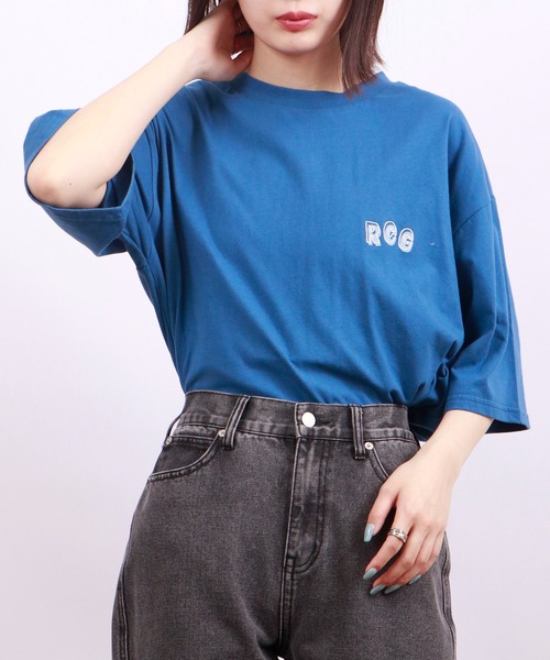 Red Cap Girl(レッドキャプガール)の「Red Cap Girl 天竺 バックプリント ビックシルエット 半袖Tシャツ(Tシャツ/カットソー・メンズ・ブラック/ブルー/ホワイト・L/M)」の9枚目の写真