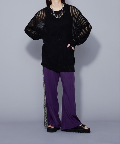 Ellno Loset(エルノロゼット)の「ラメシアーキリカエニット(ニット/セーター・メンズ・ブラック/ブルー・MEDIUM/LARGE)」の9枚目の写真