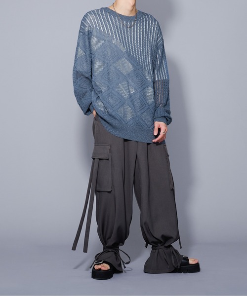 Ellno Loset(エルノロゼット)の「ラメシアーキリカエニット(ニット/セーター・メンズ・ブラック/ブルー・MEDIUM/LARGE)」の14枚目の写真