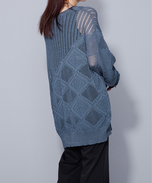 Ellno Loset(エルノロゼット)の「ラメシアーキリカエニット(ニット/セーター・メンズ・ブラック/ブルー・MEDIUM/LARGE)」の17枚目の写真