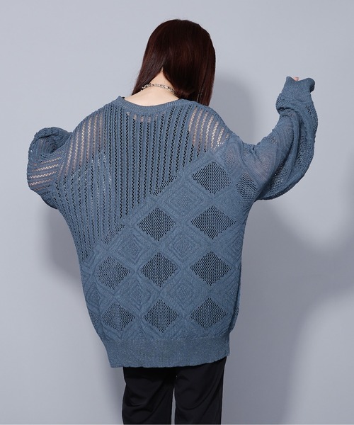 Ellno Loset(エルノロゼット)の「ラメシアーキリカエニット(ニット/セーター・メンズ・ブラック/ブルー・MEDIUM/LARGE)」の18枚目の写真