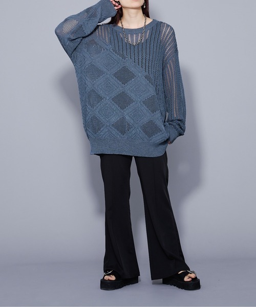 Ellno Loset(エルノロゼット)の「ラメシアーキリカエニット(ニット/セーター・メンズ・ブラック/ブルー・MEDIUM/LARGE)」の20枚目の写真