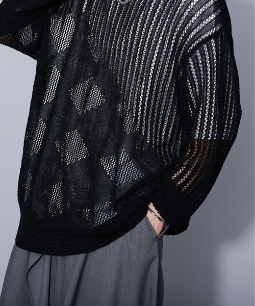 Ellno Loset(エルノロゼット)の「ラメシアーキリカエニット(ニット/セーター・メンズ・ブラック/ブルー・MEDIUM/LARGE)」の22枚目の写真