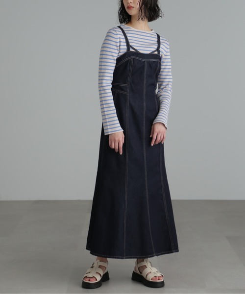 FREE'S MART（フリーズマート）の「◇[低身長サイズ/Sシリーズ]マーメイドデニムキャミワンピース（ワンピース・レディース・ワンウォッシュ/ブラック系その他・X-SMALL/MEDIUM/SMALL）」の7枚目の写真