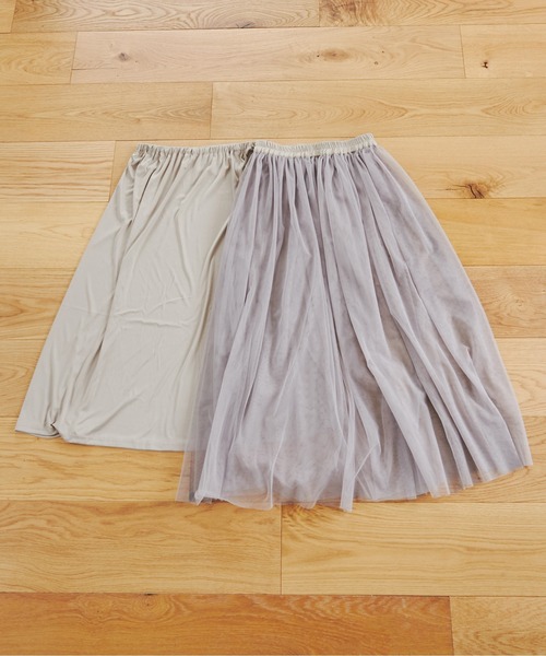 ANGIE（アンジー）の「2WAYチュールスカート（スカート・レディース・ブラック/アイボリー/ライトグレー・FREE）」の15枚目の写真