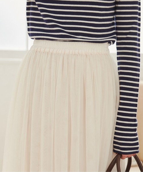 ANGIE（アンジー）の「2WAYチュールスカート（スカート・レディース・ブラック/アイボリー/ライトグレー・FREE）」の9枚目の写真