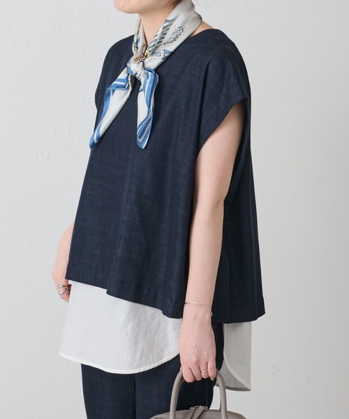 新品　ビアズリー マルシェブラウス　スカーフ柄 BEARDSLEY（ビアズリー）の「マルシェ柄シルクスカーフ