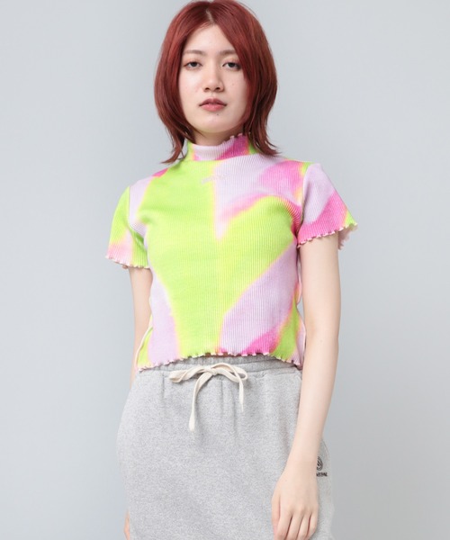 RNA(アールエヌエー)の「M2106 タイダイリブミニT(Tシャツ/カットソー・レディース・マルチ/レインボー/イエロー・MEDIUM)」の4枚目の写真