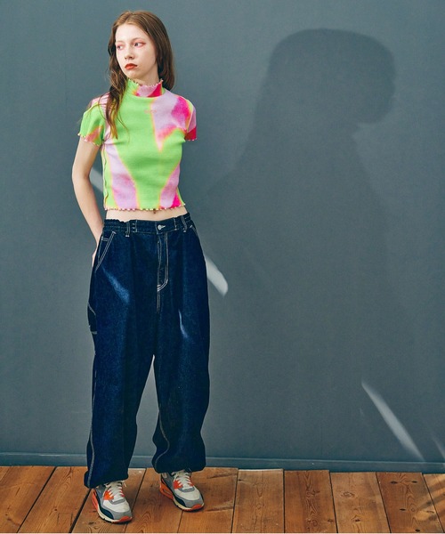 RNA(アールエヌエー)の「M2106 タイダイリブミニT(Tシャツ/カットソー・レディース・マルチ/レインボー/イエロー・MEDIUM)」の8枚目の写真