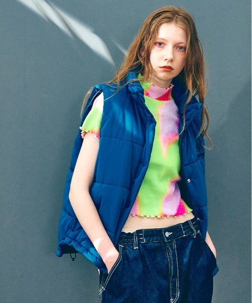 RNA(アールエヌエー)の「M2106 タイダイリブミニT(Tシャツ/カットソー・レディース・マルチ/レインボー/イエロー・MEDIUM)」の9枚目の写真