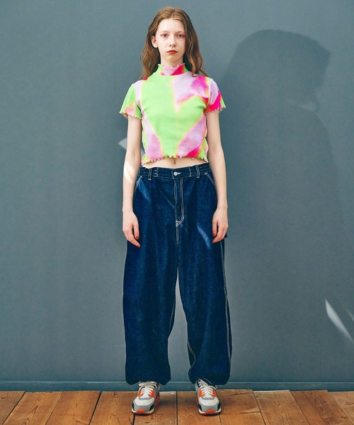 RNA(アールエヌエー)の「M2106 タイダイリブミニT(Tシャツ/カットソー・レディース・マルチ/レインボー/イエロー・MEDIUM)」の7枚目の写真