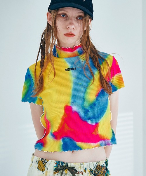RNA(アールエヌエー)の「M2106 タイダイリブミニT(Tシャツ/カットソー・レディース・マルチ/レインボー/イエロー・MEDIUM)」の15枚目の写真