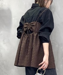 【新色追加】ふくれジャガードキャミトップス