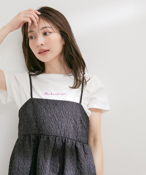 ヒス、カラフル総柄キャミ更にお値下げ！！ セール】【新色追加】ふくれジャガードキャミトップス
