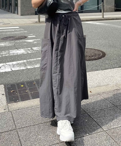 SPIGA（スピーガ）の「ｻｲﾄﾞﾄﾞﾛｽﾄｶｰｺﾞﾛﾝｸﾞｽｶｰﾄ（スカート・レディース・グレー/カーキ/ブラック・FREE）」の6枚目の写真