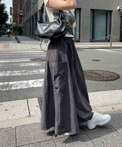 SPIGA（スピーガ）の「ｻｲﾄﾞﾄﾞﾛｽﾄｶｰｺﾞﾛﾝｸﾞｽｶｰﾄ（スカート・レディース・グレー/カーキ/ブラック・FREE）」の7枚目の写真