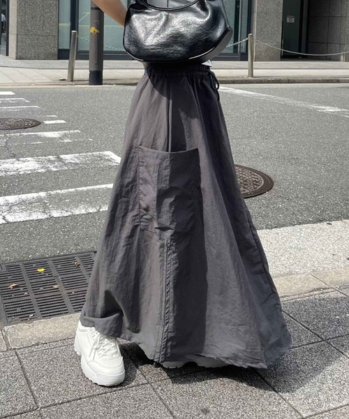 SPIGA（スピーガ）の「ｻｲﾄﾞﾄﾞﾛｽﾄｶｰｺﾞﾛﾝｸﾞｽｶｰﾄ（スカート・レディース・グレー/カーキ/ブラック・FREE）」の8枚目の写真