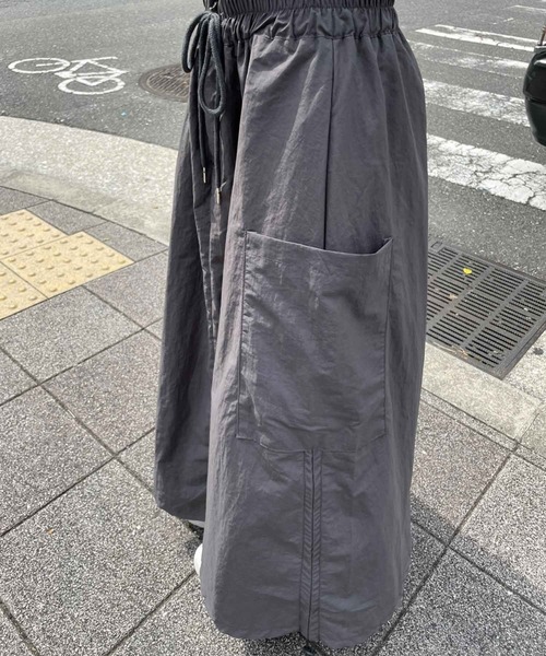 SPIGA（スピーガ）の「ｻｲﾄﾞﾄﾞﾛｽﾄｶｰｺﾞﾛﾝｸﾞｽｶｰﾄ（スカート・レディース・グレー/カーキ/ブラック・FREE）」の9枚目の写真