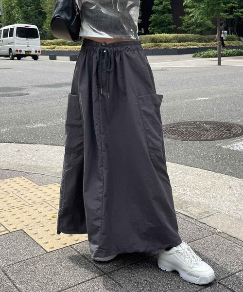 SPIGA（スピーガ）の「ｻｲﾄﾞﾄﾞﾛｽﾄｶｰｺﾞﾛﾝｸﾞｽｶｰﾄ（スカート・レディース・グレー/カーキ/ブラック・FREE）」の10枚目の写真