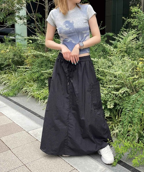 SPIGA（スピーガ）の「ｻｲﾄﾞﾄﾞﾛｽﾄｶｰｺﾞﾛﾝｸﾞｽｶｰﾄ（スカート・レディース・グレー/カーキ/ブラック・FREE）」の13枚目の写真