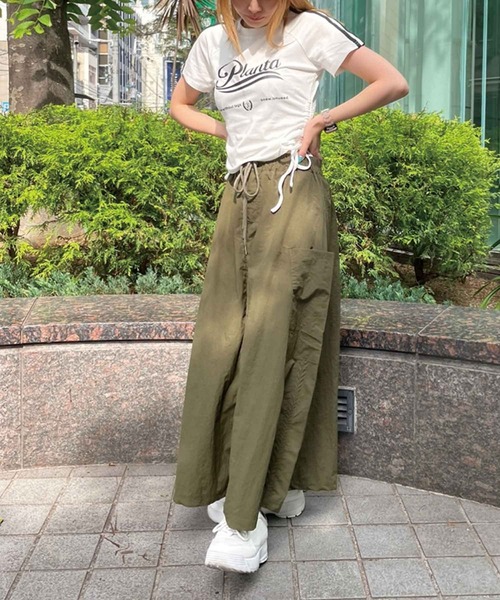 SPIGA（スピーガ）の「ｻｲﾄﾞﾄﾞﾛｽﾄｶｰｺﾞﾛﾝｸﾞｽｶｰﾄ（スカート・レディース・グレー/カーキ/ブラック・FREE）」の19枚目の写真