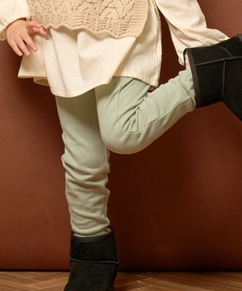 Lycee mine（リセマイン）の「【やみつきになる着心地】バックフリルレギンス（レギンス/スパッツ・キッズ・ベージュ/グレー/ミント/オフホワイト・110cm/100cm/120cm/130cm/140cm）」の4枚目の写真