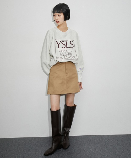 ADAM ET ROPE'（アダムエロペ）の「メモリーサテンチノミニスカート（スカート・レディース・ブラック/ベージュ・36/38）」の5枚目の写真