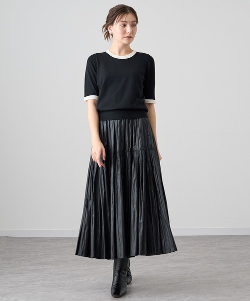 ANAYI（アナイ）の「スーパーメリノ配色クルーネック プルオーバー