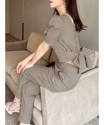 バックリボンスクエアブラウス【セットアップ着用可能】