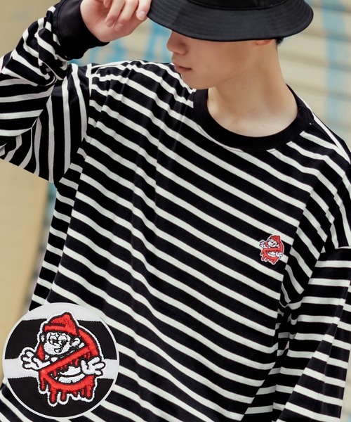 SIDEWAY STANCE（サイドウェイスタンス）の「【SIDEWAY STANCE】ボーダー/リンガー ワンポイント 刺繍 ロンT（Tシャツ/カットソー・メンズ・ホワイト系1/ホワイト/ホワイト系/ブラック系1/ブラック/ブラック系/ホワイト系2/ブラック系2/ホワイト系3/ブラック系3/ブラック系4/ホワイト系4・LARGE/MEDIUM/X-LARGE/SMALL）」の8枚目の写真