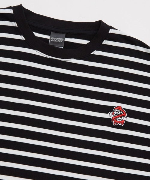 SIDEWAY STANCE（サイドウェイスタンス）の「【SIDEWAY STANCE】ボーダー/リンガー ワンポイント 刺繍 ロンT（Tシャツ/カットソー・メンズ・ホワイト系1/ホワイト/ホワイト系/ブラック系1/ブラック/ブラック系/ホワイト系2/ブラック系2/ホワイト系3/ブラック系3/ブラック系4/ホワイト系4・LARGE/MEDIUM/X-LARGE/SMALL）」の14枚目の写真
