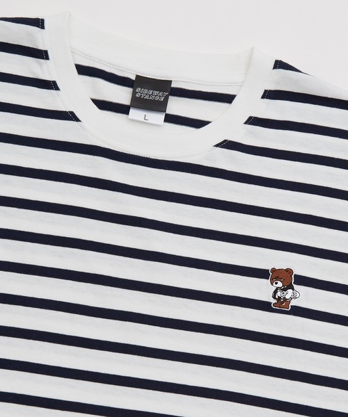 SIDEWAY STANCE（サイドウェイスタンス）の「【SIDEWAY STANCE】ボーダー/リンガー ワンポイント 刺繍 ロンT（Tシャツ/カットソー・メンズ・ホワイト系1/ホワイト/ホワイト系/ブラック系1/ブラック/ブラック系/ホワイト系2/ブラック系2/ホワイト系3/ブラック系3/ブラック系4/ホワイト系4・LARGE/MEDIUM/X-LARGE/SMALL）」の17枚目の写真