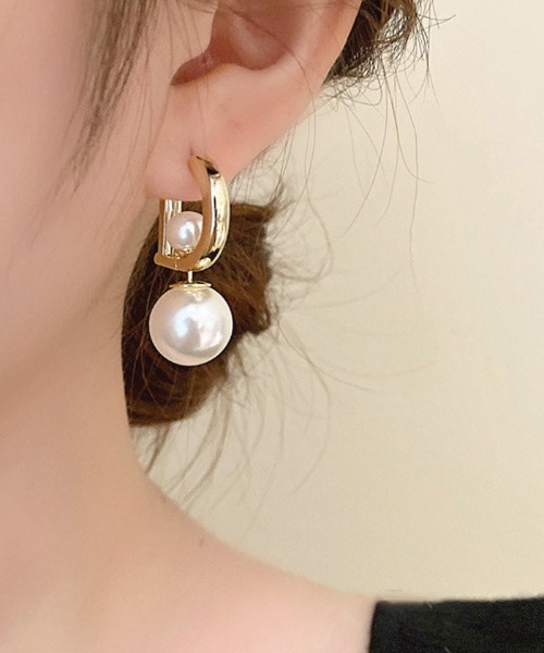 Futier land（フューティアランド）の「ドッキングインナーパールピアス（ピアス（両耳用）・レディース・ゴールド・FREE）」の7枚目の写真