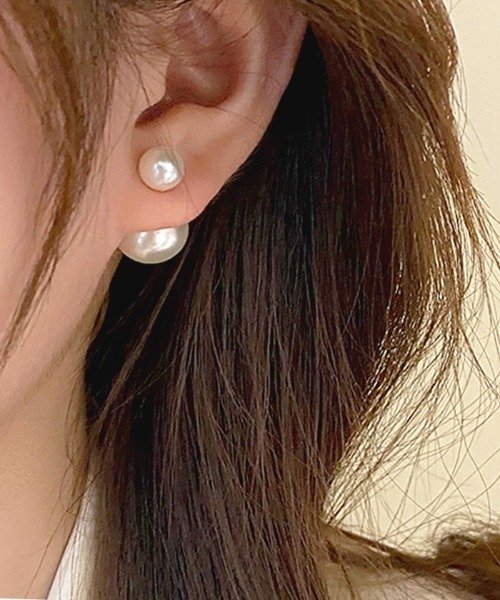 Futier land（フューティアランド）の「ドッキングインナーパールピアス（ピアス（両耳用）・レディース・ゴールド・FREE）」の9枚目の写真